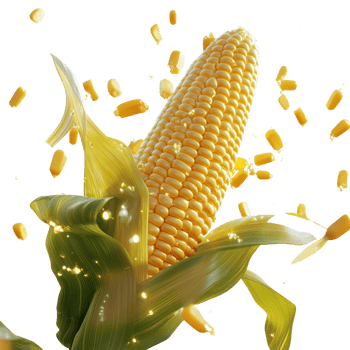 Fresh Corn Cob Kernels Exploding In Air png