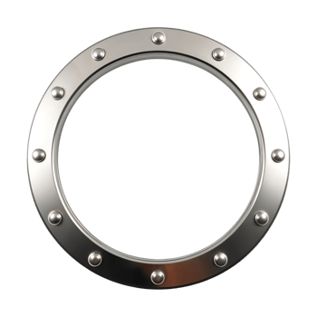 Classic Polished Metal Boat Porthole with Riveted Edges on Transparent Background png