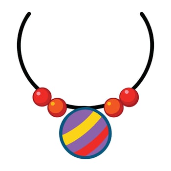 a colorful necklace with a ball on it vector