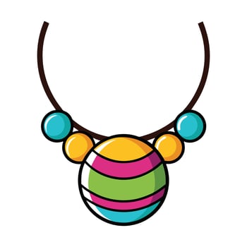 colorful necklace with colorful beads on a white background vector