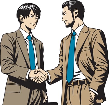 Two businessman shaking hands illustration vector