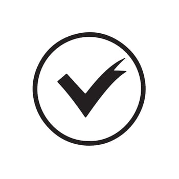 Bold Black Check Mark Inside a Circle Graphic Design Element vector