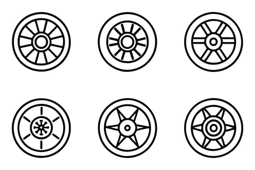 Car wheel icon line elegant symbol for automotive industry vector