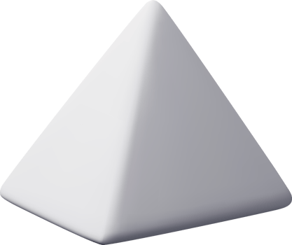 3d white simple pyramid figure png