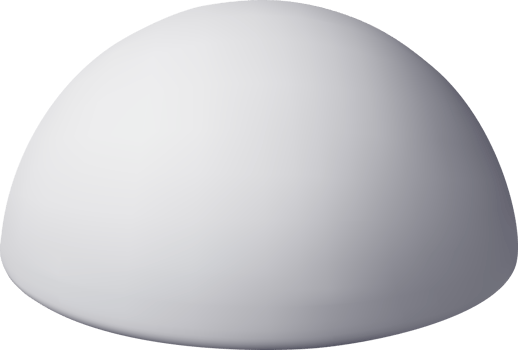 3d white simple semicircle figure png