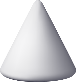 3d white simple cone figure png