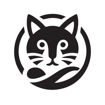 Black Cat with a Magical Orb vector