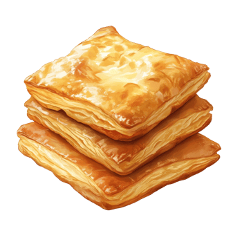 A Stack of Golden Brown Puff Pastry Squares png