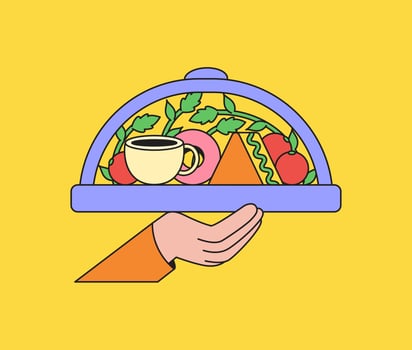 Food served on a tray vector
