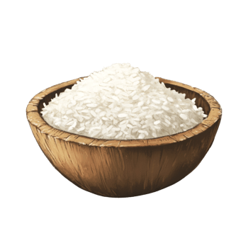 White Rice in a Wooden Bowl of Grains png
