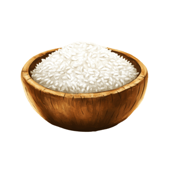 White Rice in a Wooden Bowl of Grain png