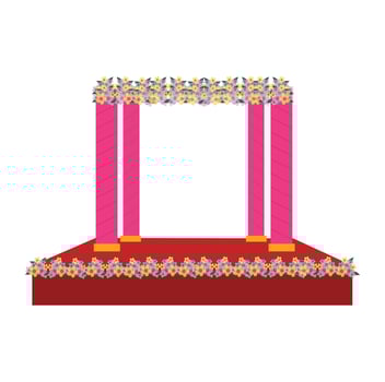 Wedding ceremony Decorative Mandap for Bride and Groom vector