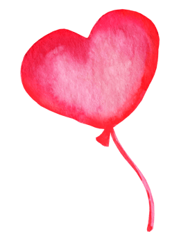 Watercolor red balloon in the shape of a heart, Valentine day theme, hand draw sketch. For packaging, wedding, fabric, birthday, Valentine's Day, mother's day. png