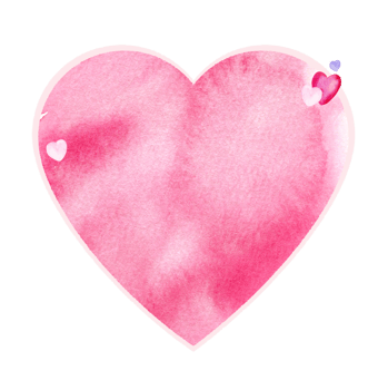 watercolor pink textured heart shape for valentine day theme, hand drawn illustration, sketch for party, mouther day and event decoration png