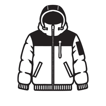 Stylish Two-Tone Winter Puffer Jacket Design vector
