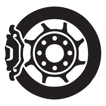 Disc Brake with Caliper Silhouette Art vector