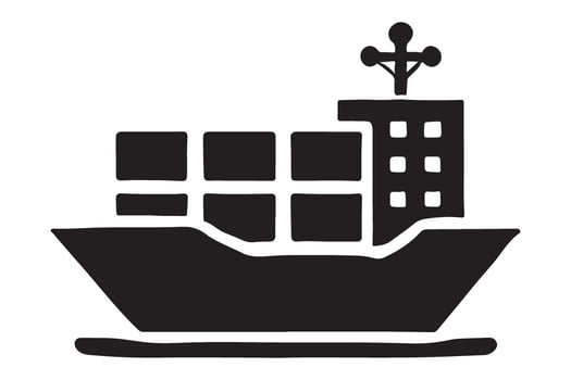 Container Ship Silhouette Illustration for Maritime Designs vector
