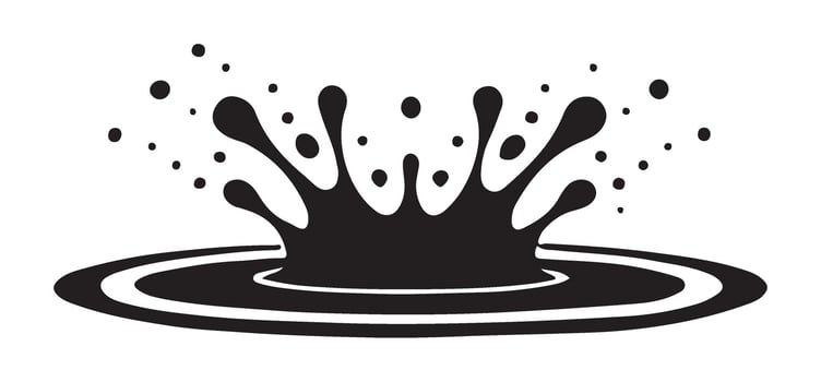 Detailed Water Drop Splash Silhouette Illustration vector