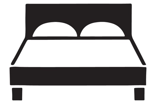 Double Bed Silhouette Illustration for Hotel or Home vector