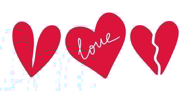 Heart shape icon design. Set. vector