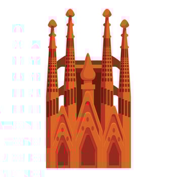 Sagrada familia showing its famous towers and facade vector