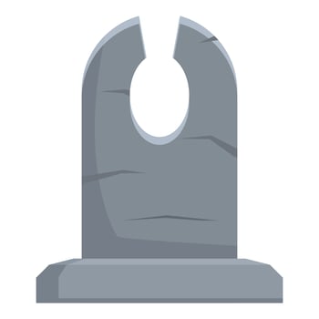 Ancient stone tombstone with hole representing the cycle of life and death vector