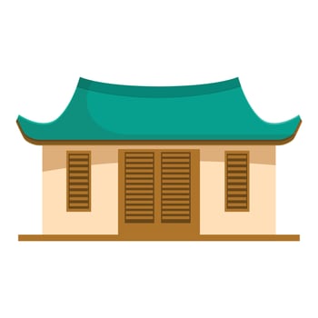 Asian temple building showing traditional architecture with green roof vector