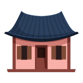 Traditional korean house showcasing asian architecture with curved roof vector
