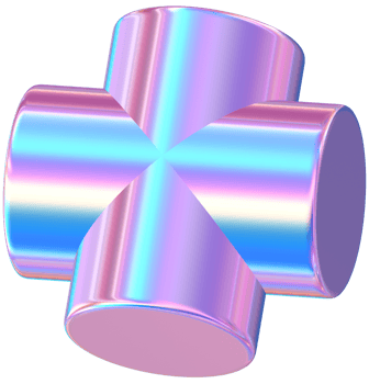 Purple 3D Rendering Holographic Plus Sign Glossy Shape png