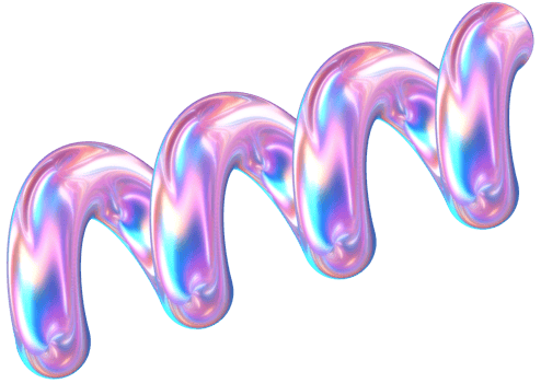 Purple 3D Rendering Holographic Twisted Spiral Glossy Illustration png