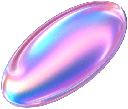 Purple 3D Rendering Holographic Oval Glossy Shape Illustration png