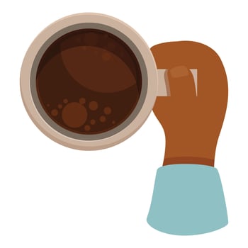 Hand holding coffee cup, enjoying a hot beverage vector