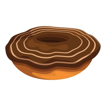 Chocolate covered donut with wavy stripes, a classic sweet treat vector