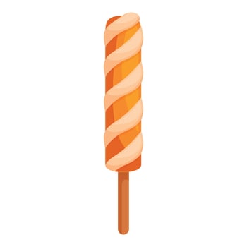 Spiral popsicle refreshing summer treat on wooden stick vector