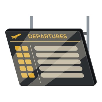 Airport departures board showing scheduled flights information vector