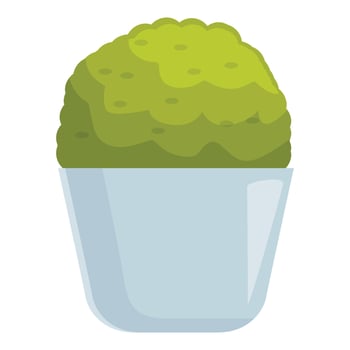 Round decorative green bush growing in a ceramic pot vector