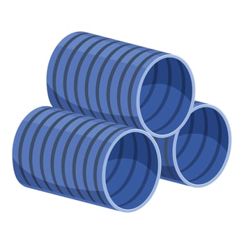 Flexible corrugated pipes creating industrial infrastructure network vector
