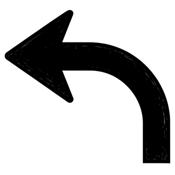 black arrow shape is isolated on transparent png
