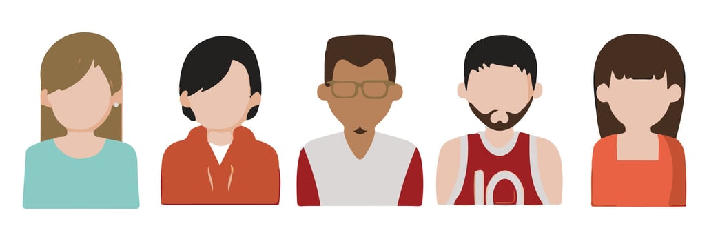 Color profile icon set. People Avatar Round Icon Set vector