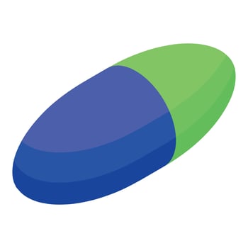 Blue and green capsule promoting healthy lifestyle and wellness vector