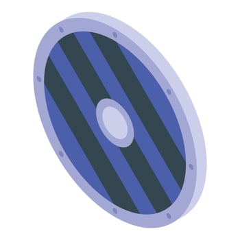 Round wooden shield protecting from arrows and swords in historical battles vector