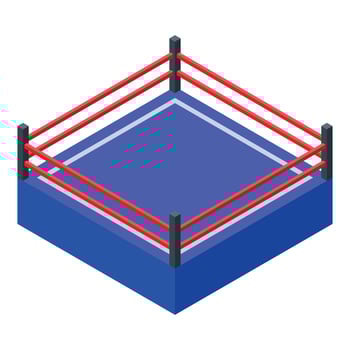 Empty boxing ring waiting for boxers in isometric view vector