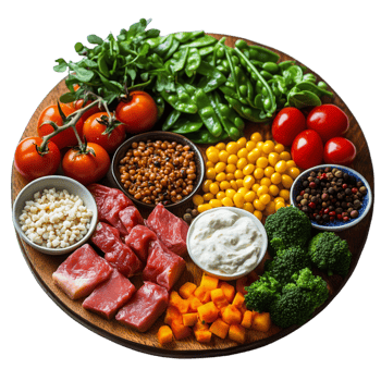 Assorted Fresh Ingredients for Healthy Cooking and Meal Prep png