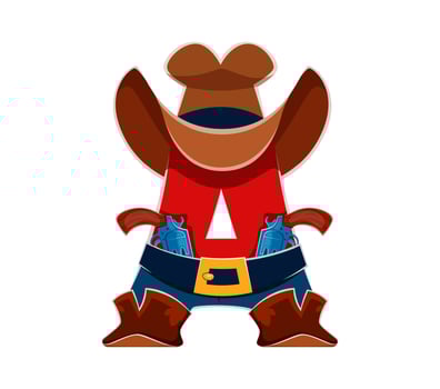 Letter a as western cowboy font wild west typeface vector