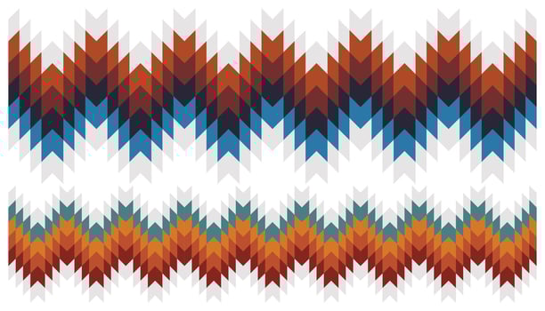 Southwestern Navajo geometric striped seamless border. Colorful Aztec shape endless frame swatch. Ethnic border for design, web, frames, textile, etc. vector