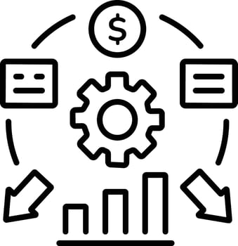 Asset allocation icon in linear style vector