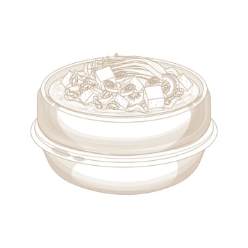 Illustration Logo Line art Doenjang Jjigae on a Ttukbaegi vector