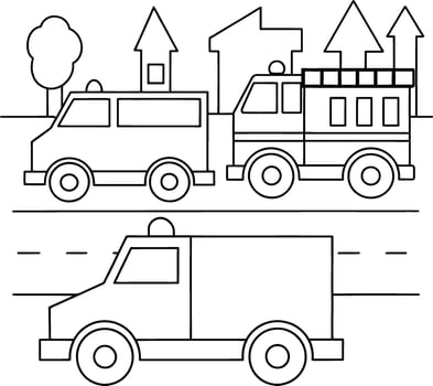 Rescue car Coloring Page for Kids vector