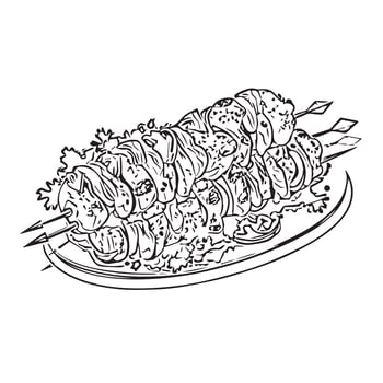cuisine beef pita turkish gourmet vector