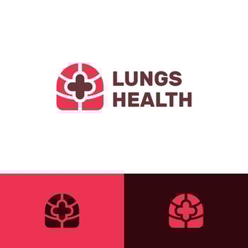 lungs care hospital logo design vector